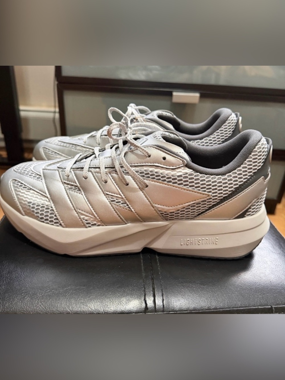 adidas Silver and Gray Lightstrike Men's Athletic Sneakers